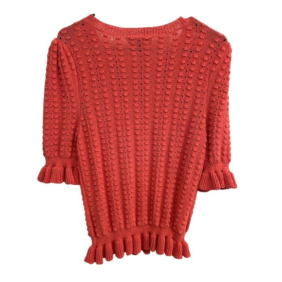 INC International Concepts Coral Knit Sweater Textured Design Ruffled Hem Sz XL - Picture 2 of 10